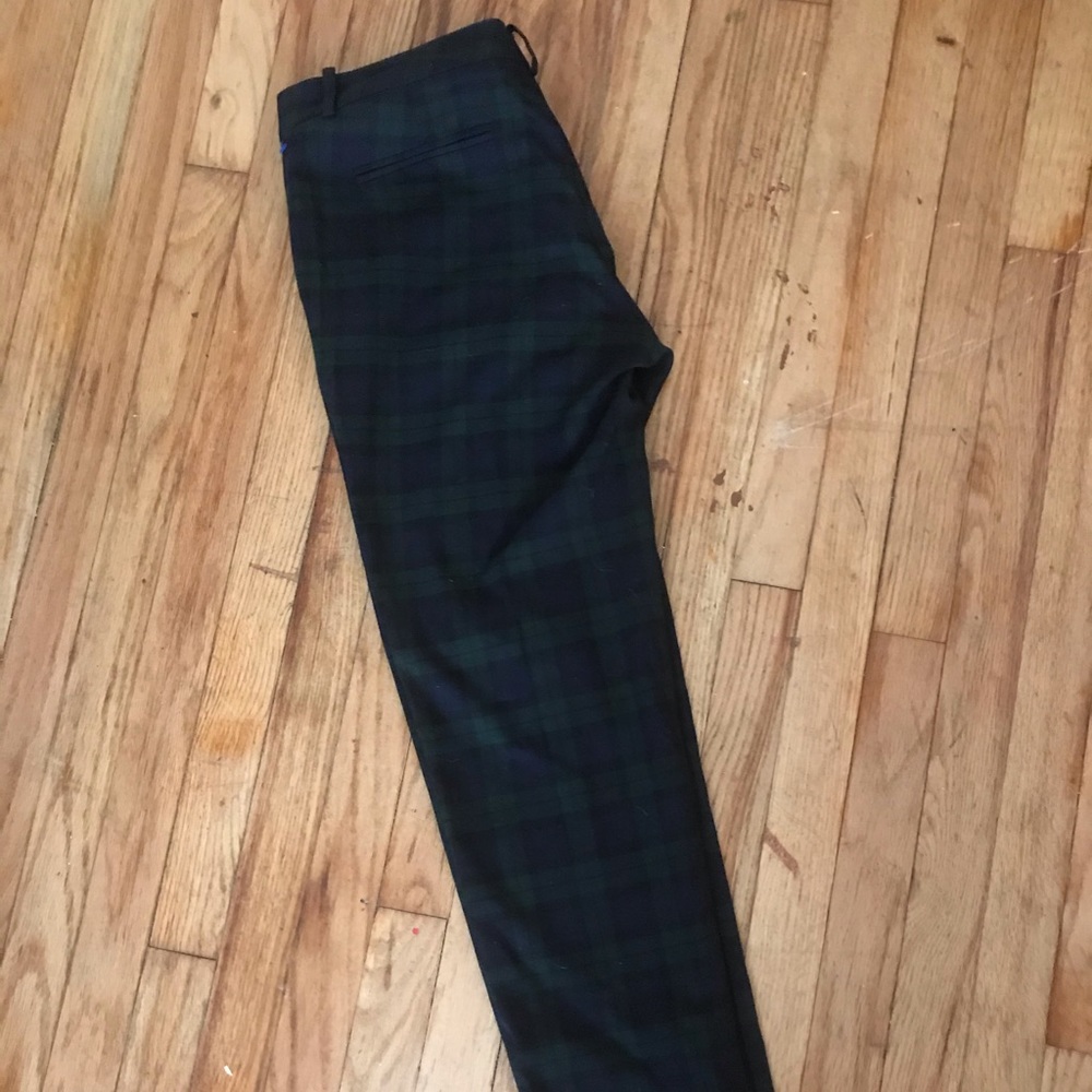 blue & green plaid pants